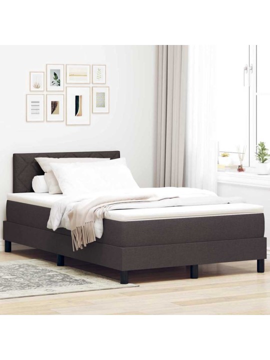 Kontinentaalvoodi madratsiga tume pruun 120 x 190 cm kangas