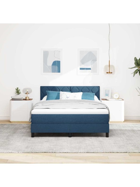Kontinentaalvoodi madratsi ja peatsiga sinine 140 x 200 cm kangas