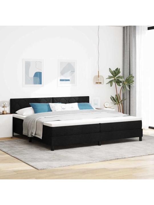 Kontinentaalvoodi madratsi ja peatsiga must 200 x 200 cm kangas