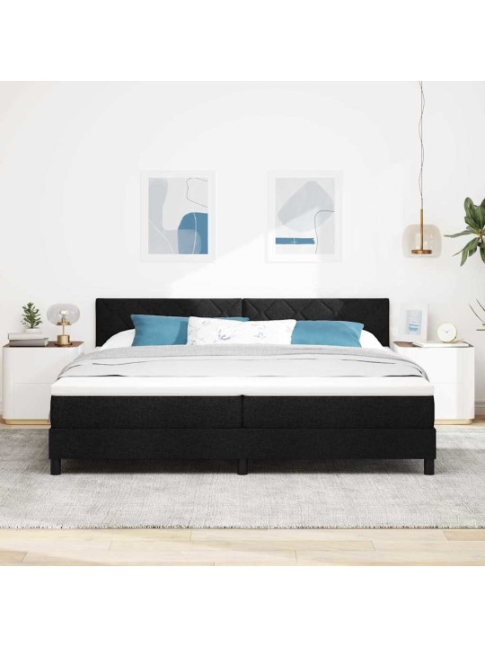 Kontinentaalvoodi madratsi ja peatsiga must 200 x 200 cm kangas