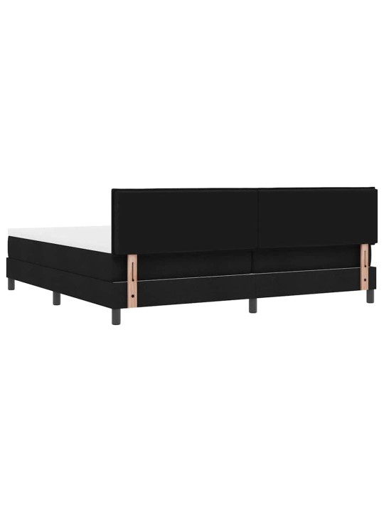 Kontinentaalvoodi madratsi ja peatsiga must 200 x 200 cm kangas