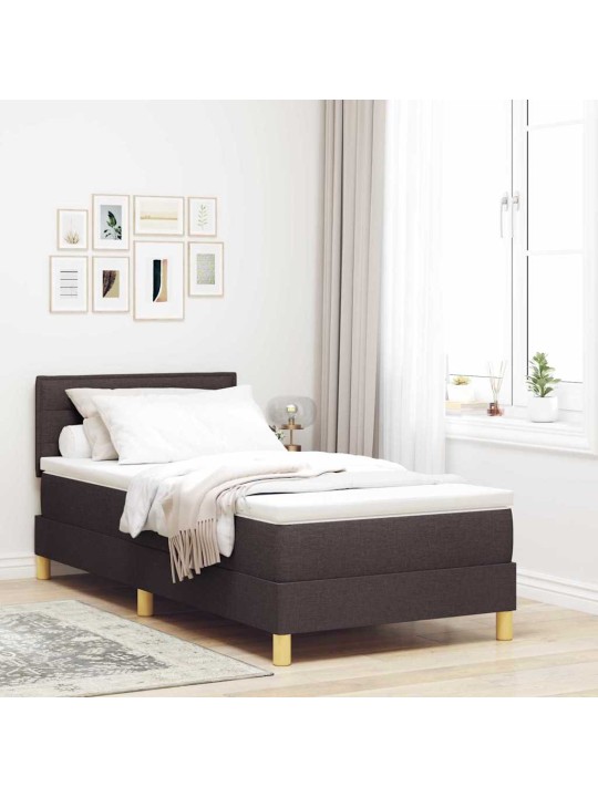 Kontinentaalvoodi madratsiga tumepruun 80 x 200 cm kangas