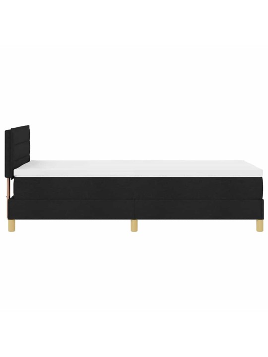 Kontinentaalvoodi madratsi ja peatsiga must 90 x 200 cm kangas