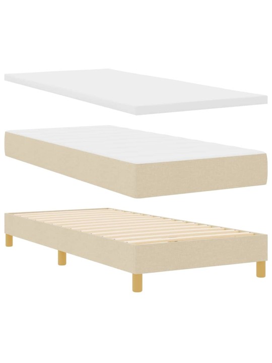 Kontinentaalvoodi madratsi ja peatsiga kreemjas 100 x 200 cm kangas