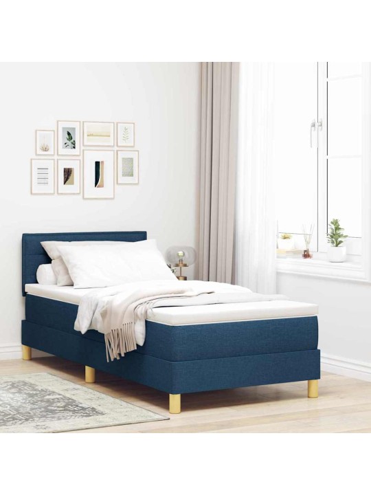 Kontinentaalvoodi madratsi ja peatsiga sinine 100 x 200 cm kangas