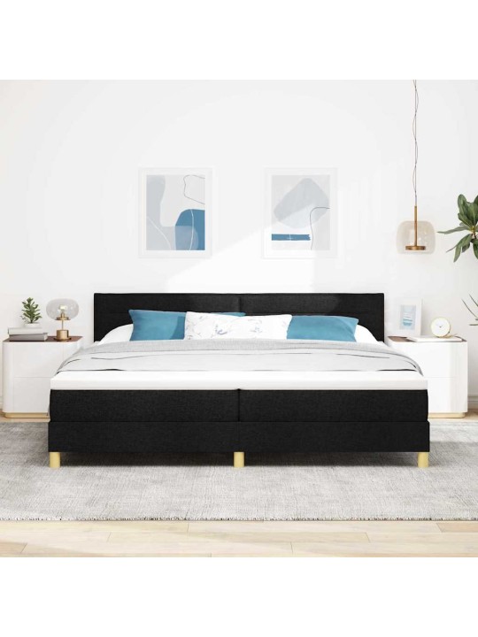 Kontinentaalvoodi madratsi ja peatsiga must 200 x 200 cm kangas