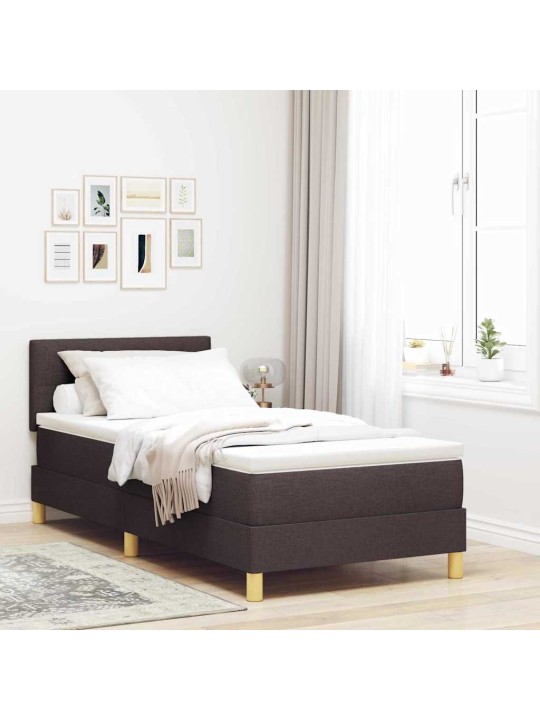 Kontinentaalvoodi madratsiga tumepruun 80 x 200 cm kangas