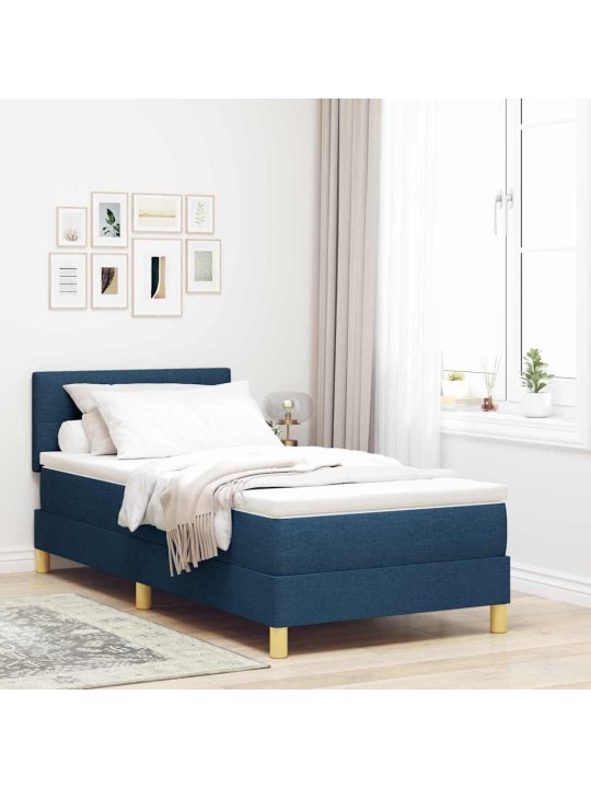 Kontinentaalvoodi madratsi ja peatsiga sinine 90 x 200 cm kangas