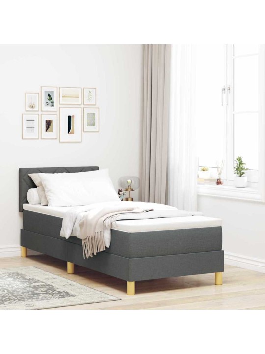 Kontinentaalvoodi madratsi ja peatsiga tumehall 80 x 200 cm kangas