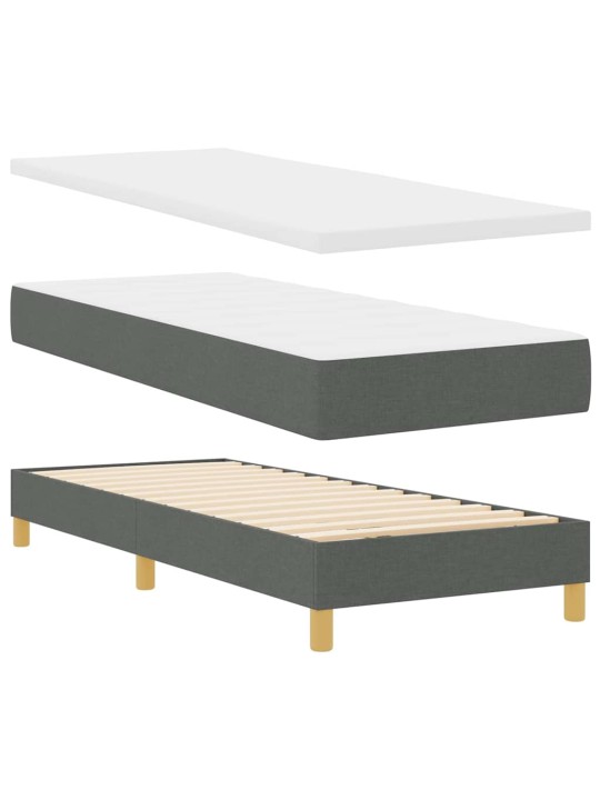 Kontinentaalvoodi madratsi ja peatsiga tumehall 80 x 200 cm kangas