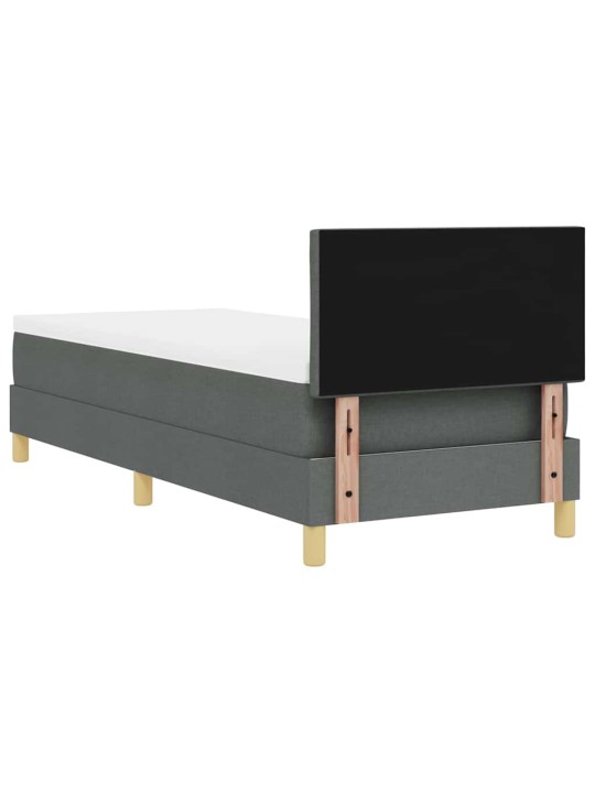 Kontinentaalvoodi madratsi ja peatsiga tumehall 80 x 200 cm kangas