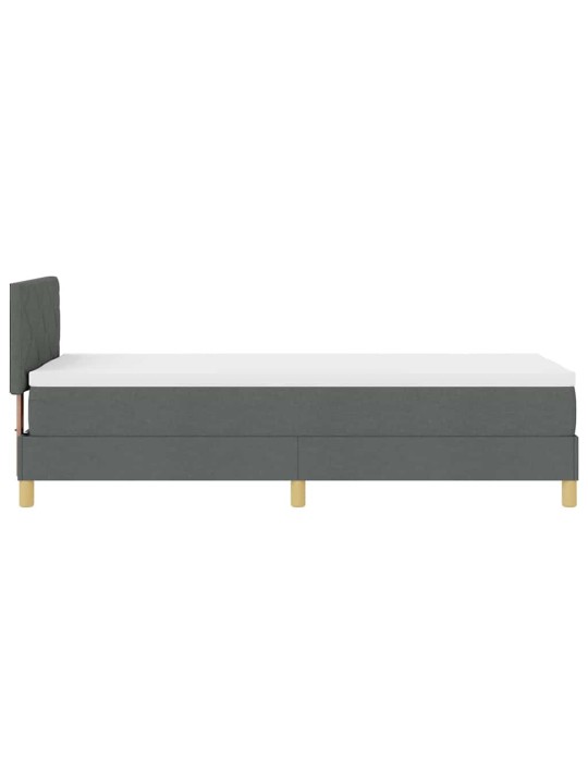 Kontinentaalvoodi madratsi ja peatsiga tumehall 80 x 200 cm kangas