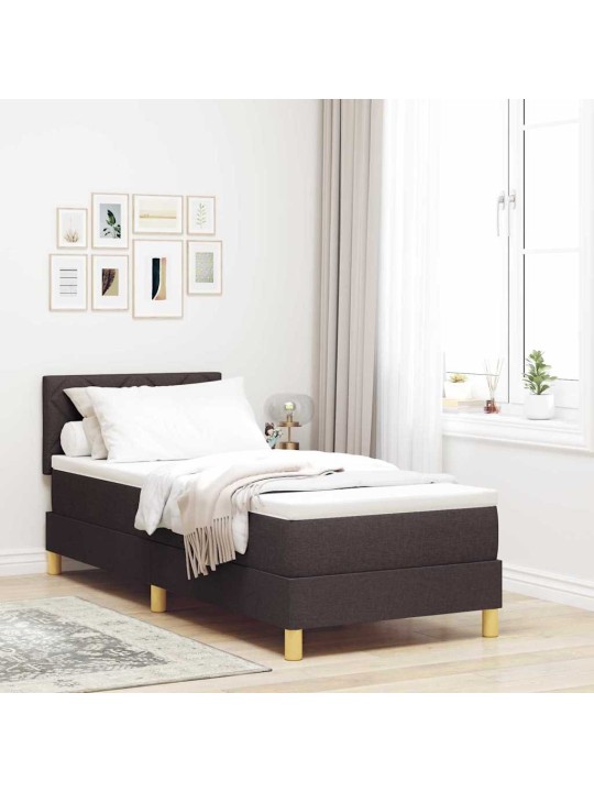 Kontinentaalvoodi madratsiga tumepruun 80 x 200 cm kangas