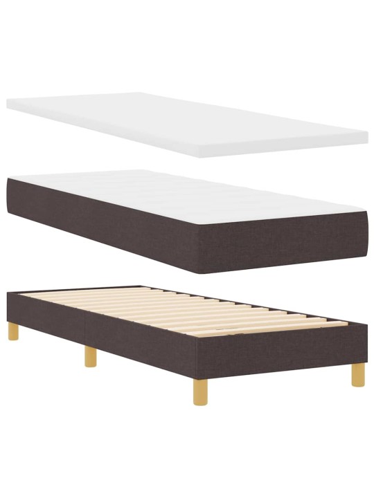 Kontinentaalvoodi madratsiga tumepruun 80 x 200 cm kangas