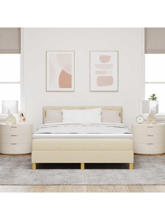 Kontinentaalvoodi madratsi ja peatsiga kreemjas 140 x 190 cm kangas