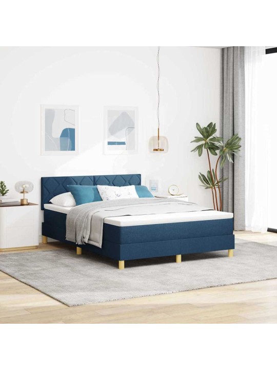 Kontinentaalvoodi madratsi ja peatsiga sinine 140 x 200 cm kangas