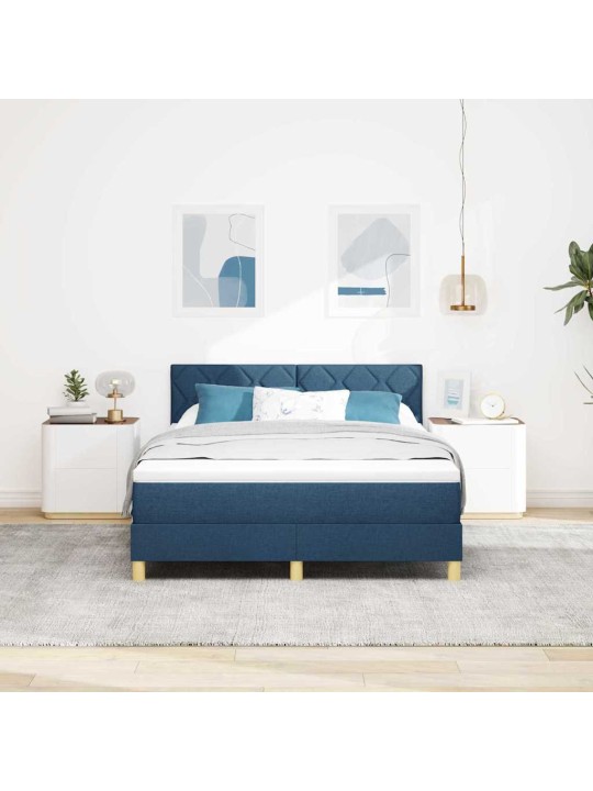 Kontinentaalvoodi madratsi ja peatsiga sinine 140 x 200 cm kangas