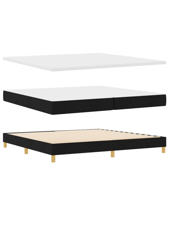 Kontinentaalvoodi madratsi ja peatsiga must 200 x 200 cm kangas