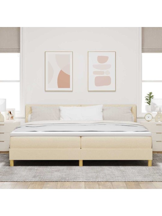 Kontinentaalvoodi madratsi ja peatsiga kreemjas 200 x 200 cm kangas