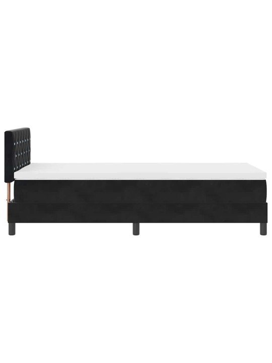 Kontinentaalvoodi madratsi ja peatsiga must 100 x 200 cm samet