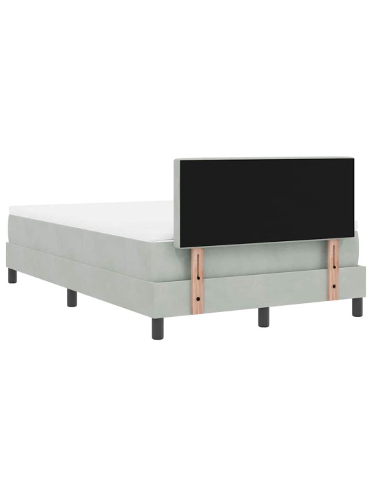Kontinentaalvoodi madratsi ja peatsiga helehall 120 x 200 cm samet