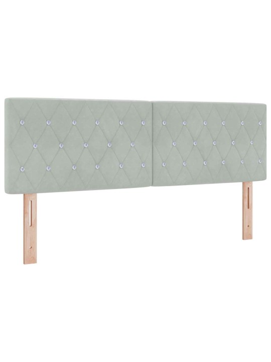 Kontinentaalvoodi madratsi ja peatsiga helehall 140 x 190 cm samet