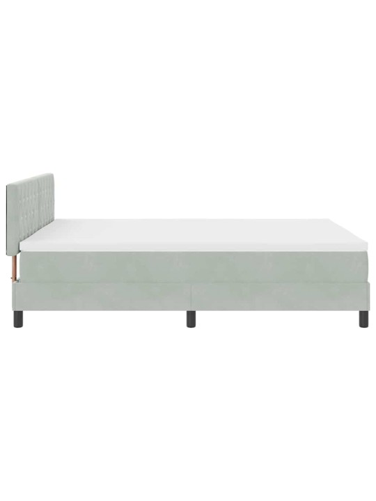 Kontinentaalvoodi madratsi ja peatsiga helehall 140 x 190 cm samet