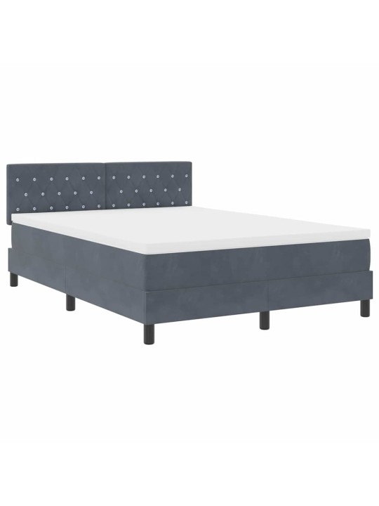 Kontinentaalvoodi madratsi ja peatsiga tumehall 140 x 190 cm samet