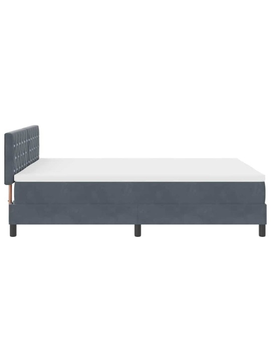 Kontinentaalvoodi madratsi ja peatsiga tumehall 140 x 190 cm samet