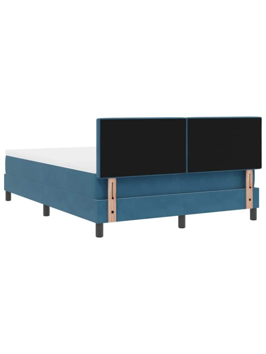 Kontinentaalvoodi madratsiga tumesinine 140 x 190 cm samet