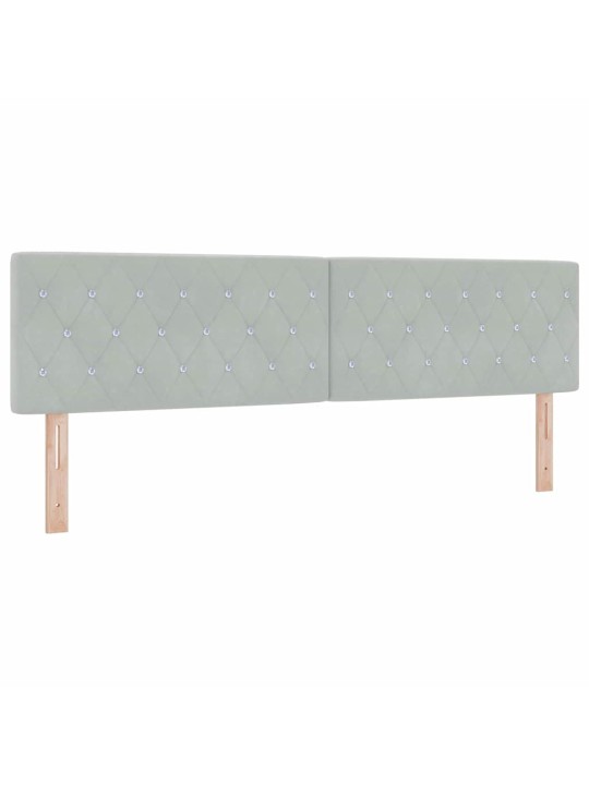 Kontinentaalvoodi madratsi ja peatsiga helehall 180 x 200 cm samet