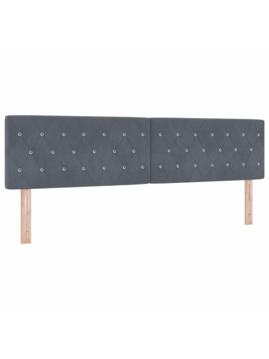 Kontinentaalvoodi madratsi ja peatsiga tumehall 180 x 200 cm samet