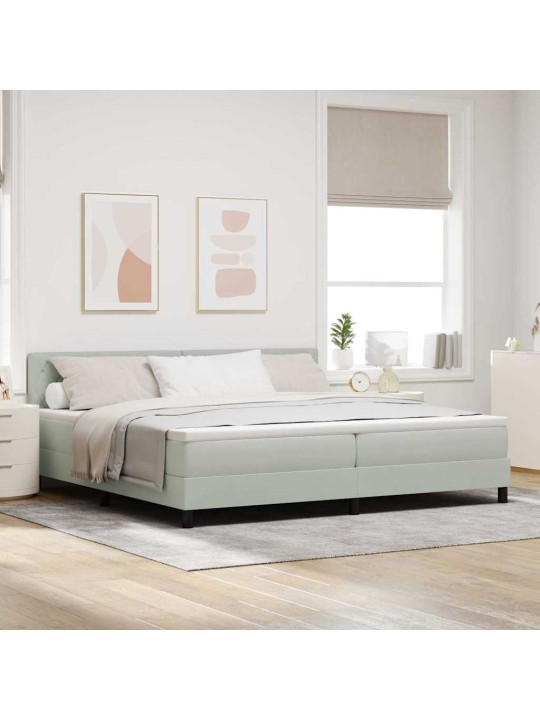 Kontinentaalvoodi madratsi ja peatsiga helehall 200 x 200 cm samet