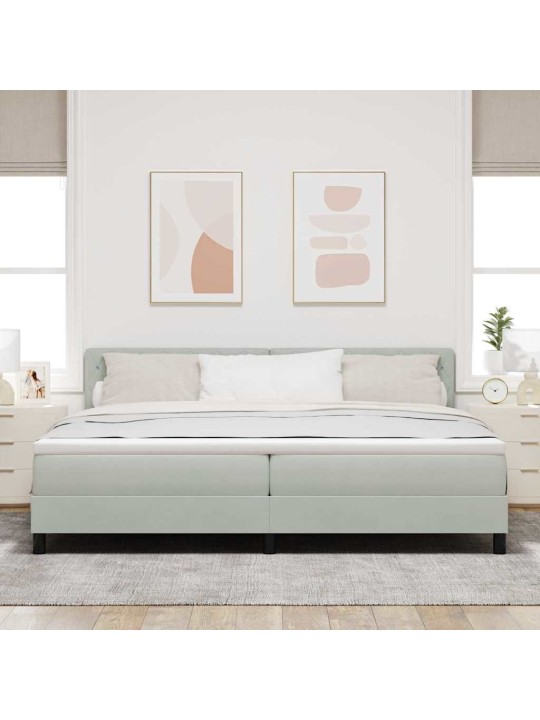 Kontinentaalvoodi madratsi ja peatsiga helehall 200 x 200 cm samet