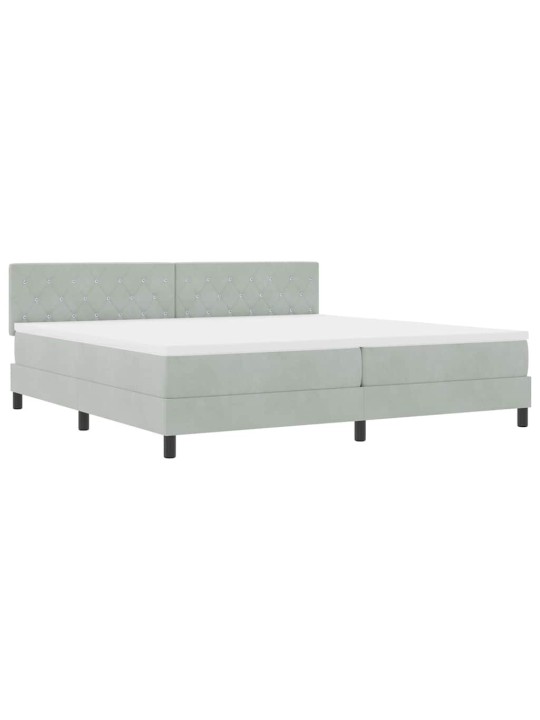 Kontinentaalvoodi madratsi ja peatsiga helehall 200 x 200 cm samet