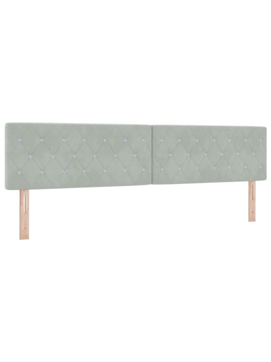 Kontinentaalvoodi madratsi ja peatsiga helehall 200 x 200 cm samet