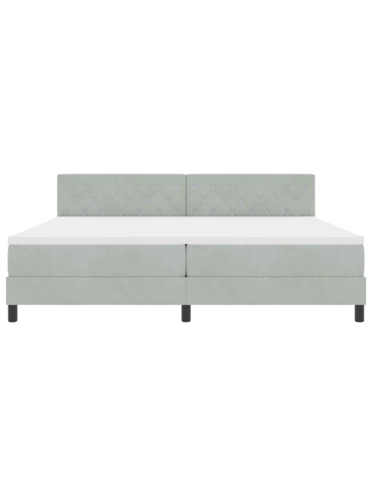 Kontinentaalvoodi madratsi ja peatsiga helehall 200 x 200 cm samet