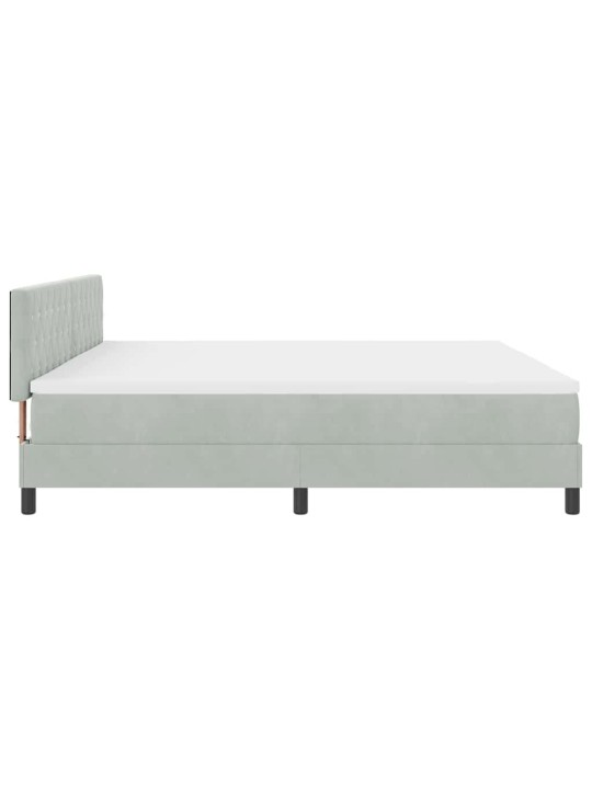Kontinentaalvoodi madratsi ja peatsiga helehall 200 x 200 cm samet