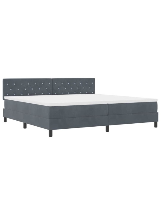 Kontinentaalvoodi madratsi ja peatsiga tumehall 200 x 200 cm samet