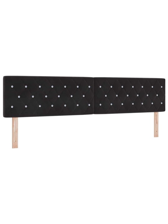 Kontinentaalvoodi madratsi ja peatsiga must 200 x 200 cm samet