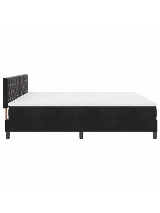 Kontinentaalvoodi madratsi ja peatsiga must 200 x 200 cm samet