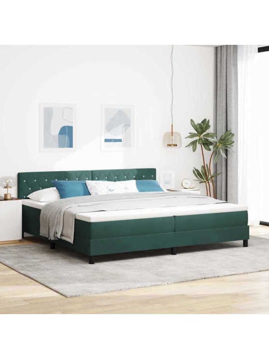 Kontinentaalvoodi madratsiga tumeroheline 200 x 200 cm samet