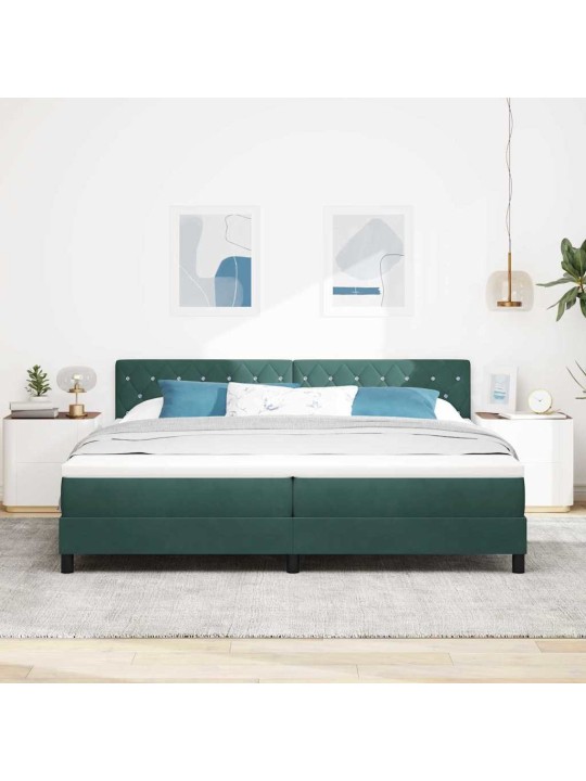 Kontinentaalvoodi madratsiga tumeroheline 200 x 200 cm samet