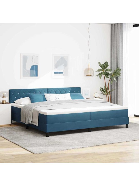 Kontinentaalvoodi madratsiga tumesinine 200 x 200 cm samet