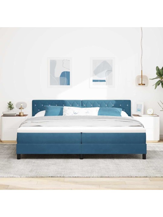 Kontinentaalvoodi madratsiga tumesinine 200 x 200 cm samet