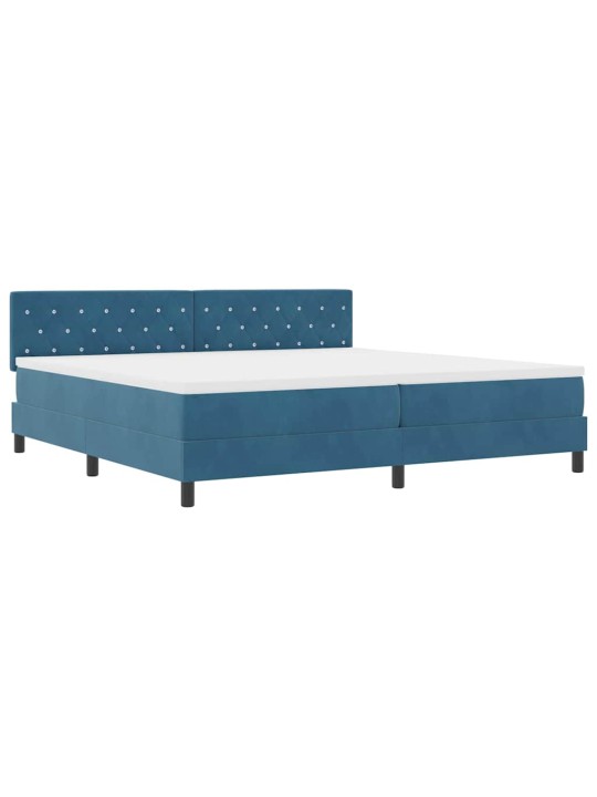Kontinentaalvoodi madratsiga tumesinine 200 x 200 cm samet