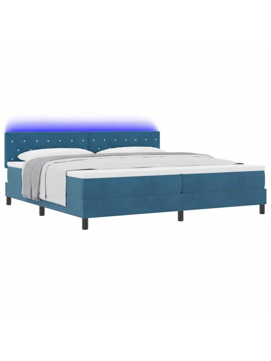 Kontinentaalvoodi madratsiga tumesinine 200 x 200 cm samet