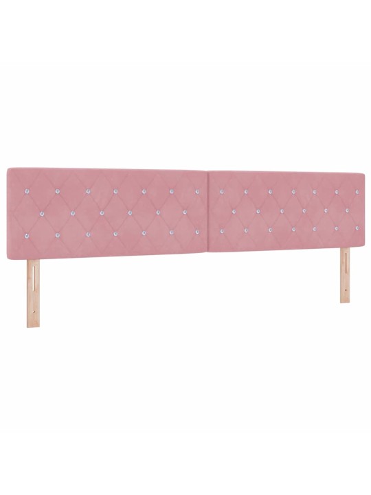 Kontinentaalvoodi madratsi ja peatsiga roosa 200 x 200 cm samet