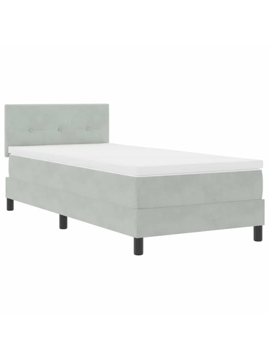 Kontinentaalvoodi madratsi ja peatsiga helehall 100 x 200 cm samet