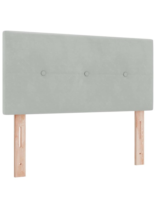 Kontinentaalvoodi madratsi ja peatsiga helehall 100 x 200 cm samet